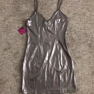 Forever 21 Metallic Silver Semiformal Dress